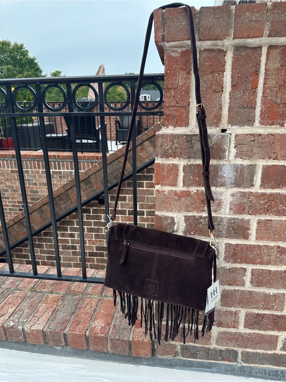 Haute Hippie Chocolate Brown Suede Fringe Crossbody - Picture 3 of 10